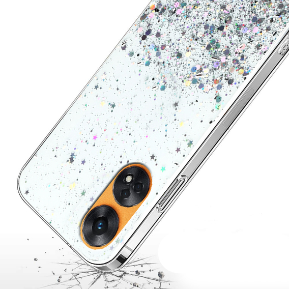 Obal na mobil pre Oppo Reno8 T, Glittery, priehľadné