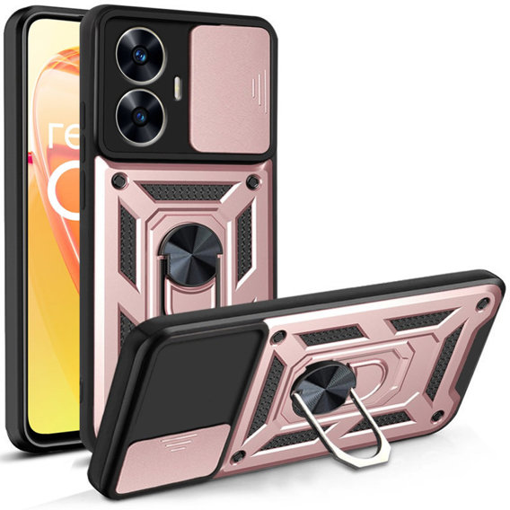 Obal na mobil pre Realme C55, CamShield Slide, ružové rose gold