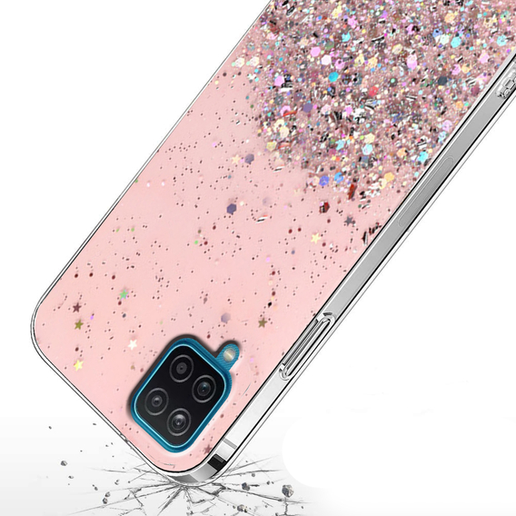 Obal na mobil pre Samsung Galaxy A12 / M12 / A12 2021, Glittery, ružové