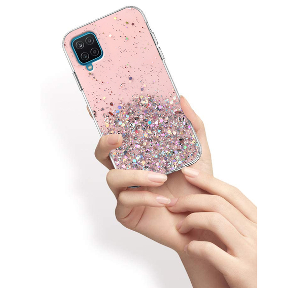 Obal na mobil pre Samsung Galaxy A12 / M12 / A12 2021, Glittery, ružové