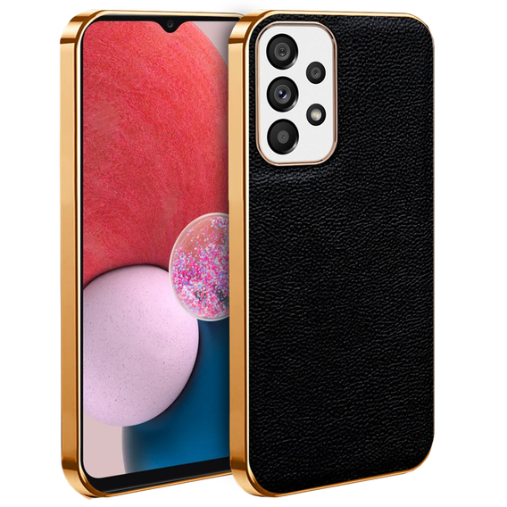 Obal na mobil pre Samsung Galaxy A13 4G, Cowhide Leather, čierne