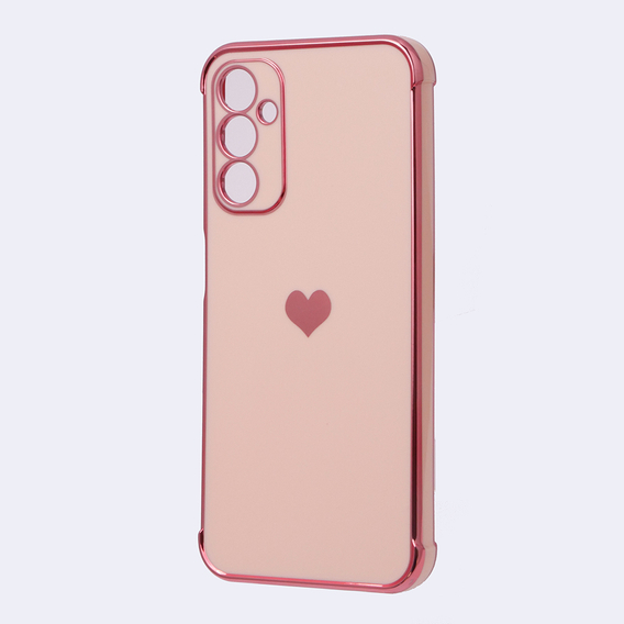 Obal na mobil pre Samsung Galaxy A14 4G/5G, Electro heart, ružové rose gold