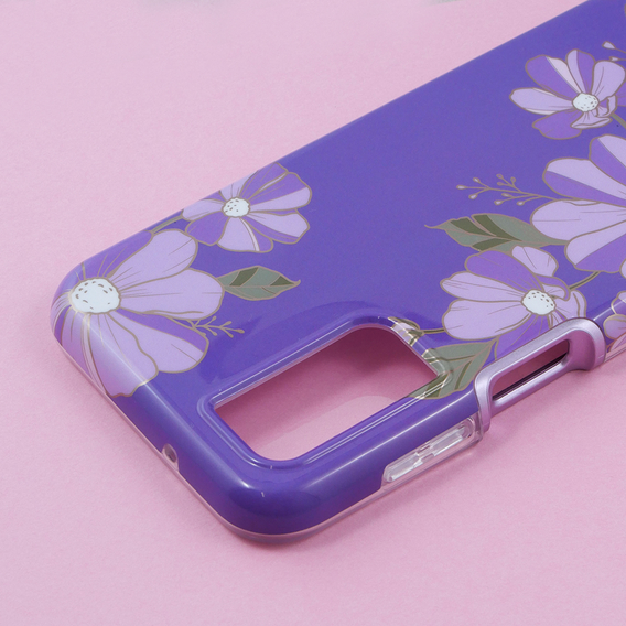 Obal na mobil pre Samsung Galaxy A14 4G/5G, Suritch Full Body Flowers, fialové