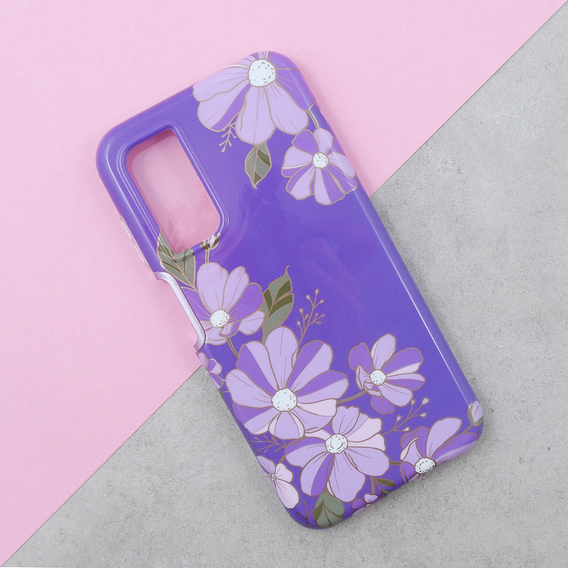 Obal na mobil pre Samsung Galaxy A14 4G/5G, Suritch Full Body Flowers, fialové