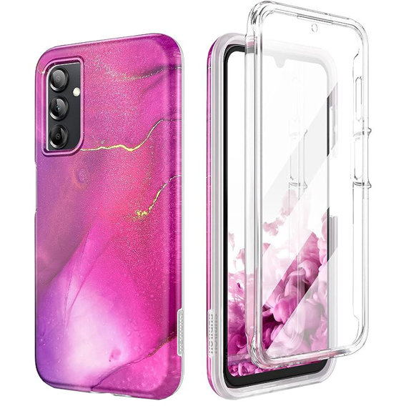 Obal na mobil pre Samsung Galaxy A14 4G/5G, Suritch Full Body Marble, fialové