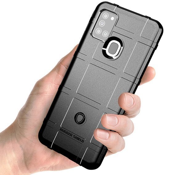 Obal na mobil pre Samsung Galaxy A21S, Rugged Shield, čierne
