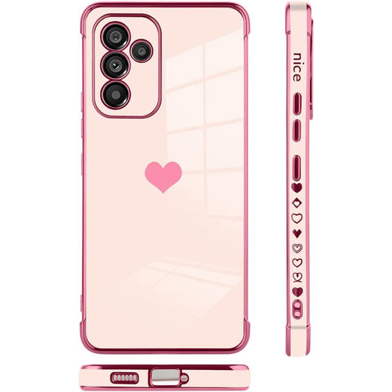 Obal na mobil pre Samsung Galaxy A34 5G, Electro heart, ružové rose gold