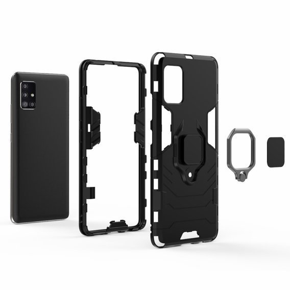 Obal na mobil pre Samsung Galaxy A51 5G, Kickstand Ring, čierne