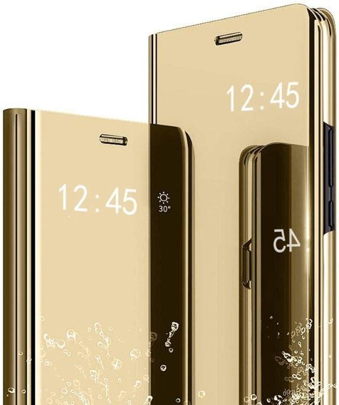 Obal na mobil pre Samsung Galaxy A72 5G, Clear View, zlaté