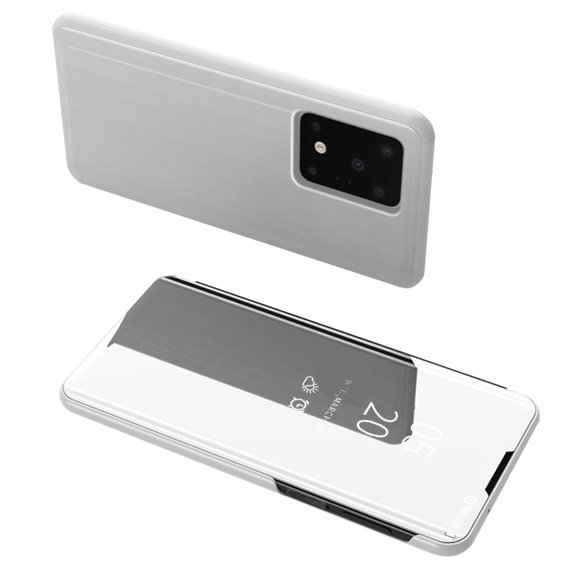 Obal na mobil pre Samsung Galaxy S20 Ultra, Clear View, strieborné