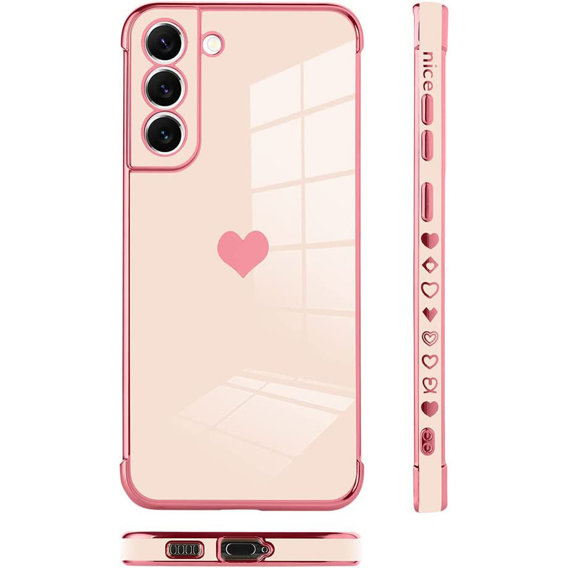 Obal na mobil pre Samsung Galaxy S22, Electro heart, ružové rose gold