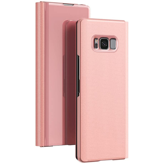 Obal na mobil pre Samsung Galaxy S8, Clear View, ružové rose gold