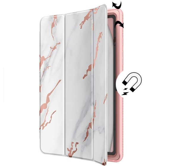 Obal na mobil pre Samsung Galaxy Tab A7, Suritch Full Body Basic Marble, ružové