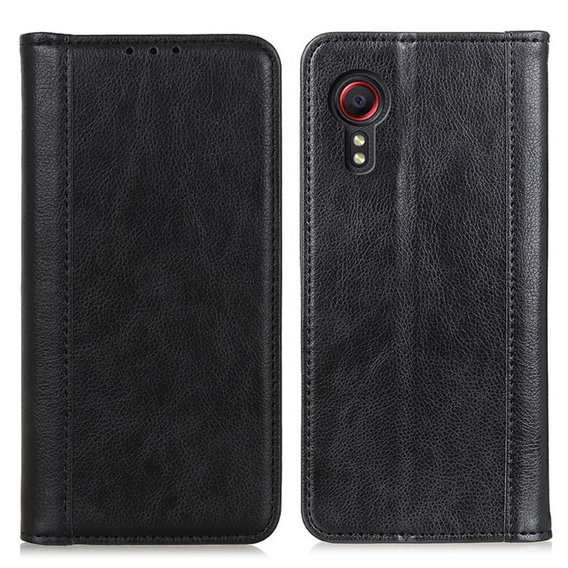 Obal na mobil pre Samsung Galaxy Xcover 7, Wallet Litchi Leather, čierne