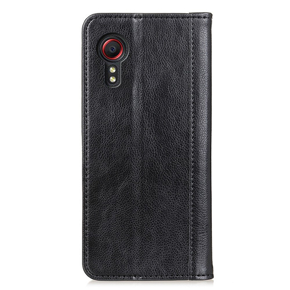 Obal na mobil pre Samsung Galaxy Xcover 7, Wallet Litchi Leather, čierne