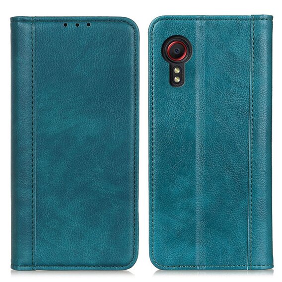 Obal na mobil pre Samsung Galaxy Xcover 7, Wallet Litchi Leather, zelený