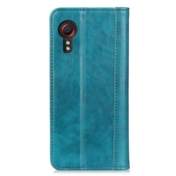 Obal na mobil pre Samsung Galaxy Xcover 7, Wallet Litchi Leather, zelený