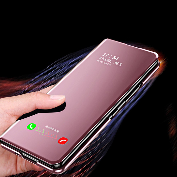 Obal na mobil pre Samsung Galaxy Z Fold3 5G, Clear View, ružové rose gold