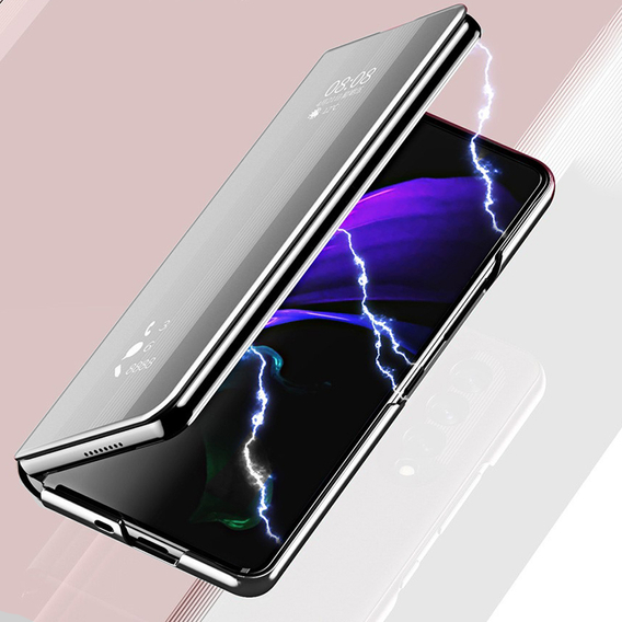 Obal na mobil pre Samsung Galaxy Z Fold3 5G, Clear View, strieborné