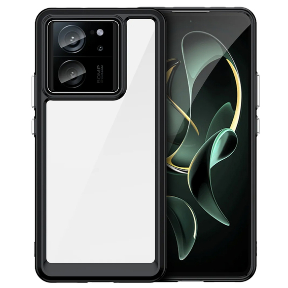 Obal na mobil pre Xiaomi 13T / 13T Pro, Fusion Hybrid, transparentné / čierne