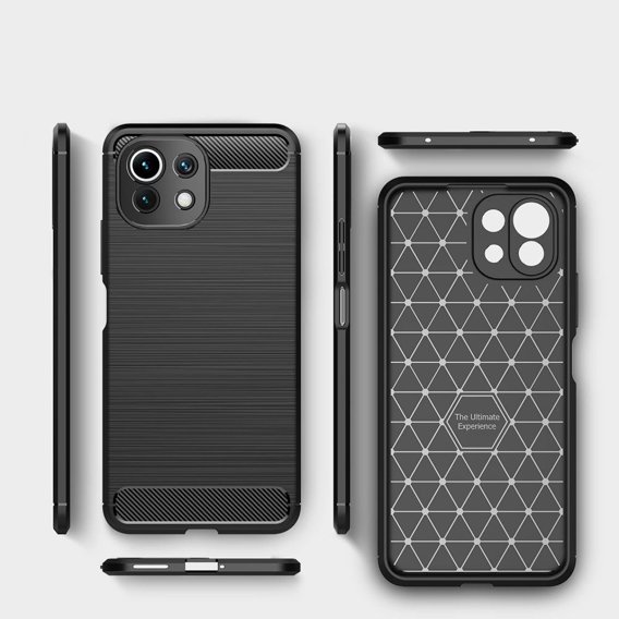 Obal na mobil pre Xiaomi Mi 11 Lite / Mi 11 Lite 5G / 11 Lite 5G NE, Carbon, čierne