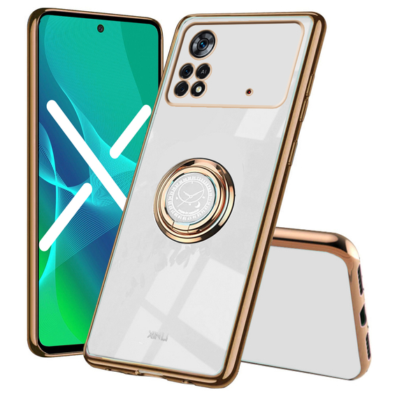 Obal na mobil pre Xiaomi Poco X4 Pro 5G, Electro Ring, biele