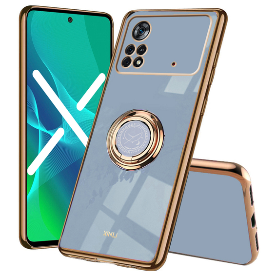 Obal na mobil pre Xiaomi Poco X4 Pro 5G, Electro Ring, modré