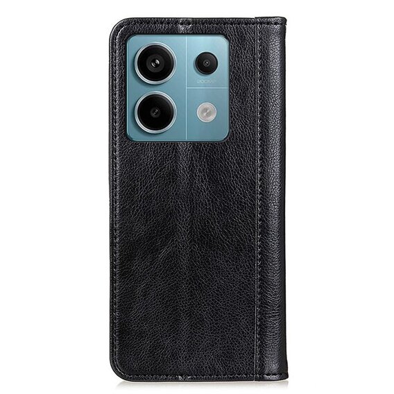 Obal na mobil pre Xiaomi Redmi Note 13 Pro 5G, Wallet Litchi Leather, čierne