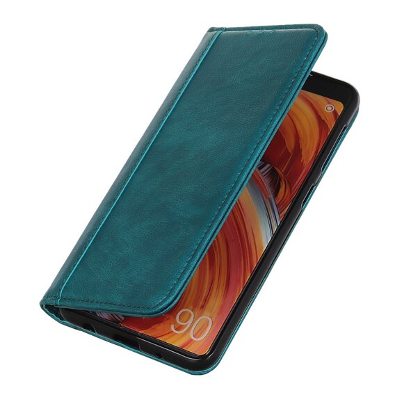 Obal na mobil pre Xiaomi Redmi Note 13 Pro+, Wallet Litchi Leather, zelený