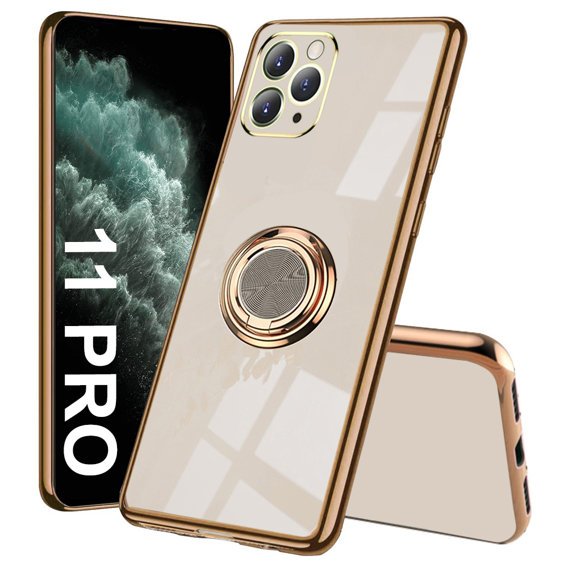 Obal na mobil pre iPhone 11 Pro, Electro Ring, ružové rose gold