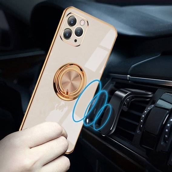 Obal na mobil pre iPhone 11 Pro, Electro Ring, ružové rose gold