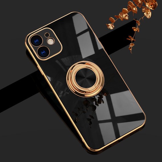 Obal na mobil pre iPhone 12 Mini, Electro Ring, čierne