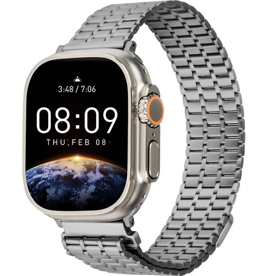 Oceľový náramok pre Apple Watch 1/2/3/4/5/6/7/8/SE/ULTRA 42/44/45/49 MM - sivý