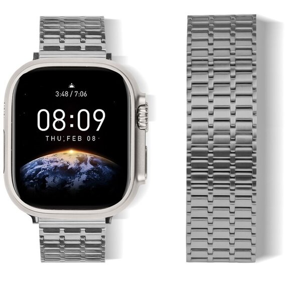 Oceľový náramok pre Apple Watch 1/2/3/4/5/6/7/8/SE/ULTRA 42/44/45/49 MM - sivý