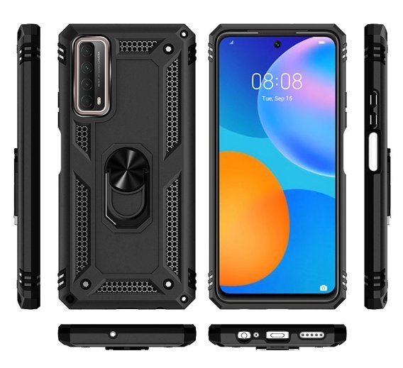 Pancierované obal na mobil pre Huawei P Smart 2021, Nox Case Ring, čierne