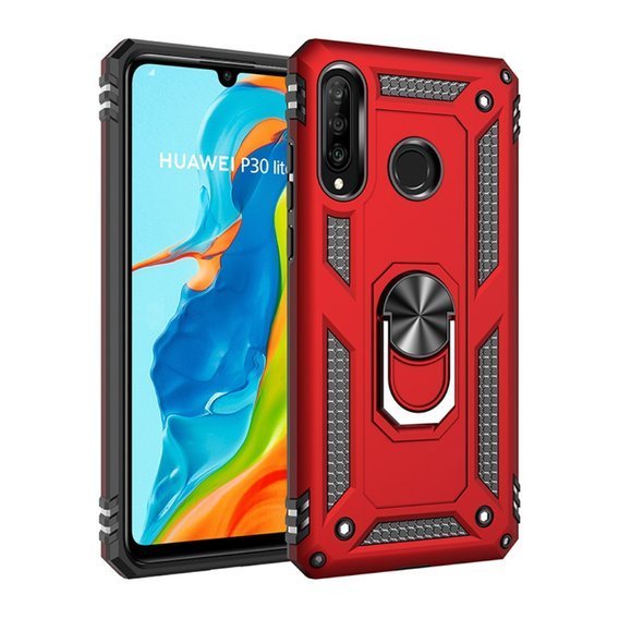 Pancierované obal na mobil pre Huawei P30 Lite, Nox Case Ring, červené