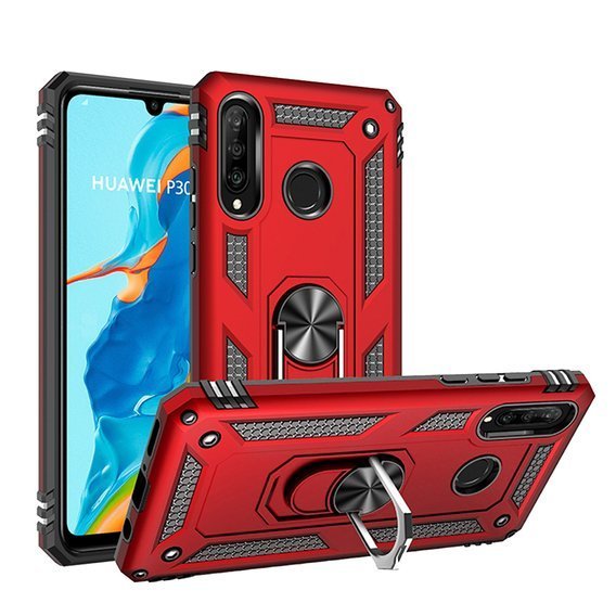 Pancierované obal na mobil pre Huawei P30 Lite, Nox Case Ring, červené