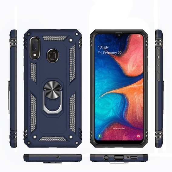 Pancierované obal na mobil pre Samsung Galaxy A20E, Nox Case Ring, modré