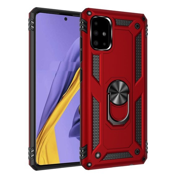 Pancierované obal na mobil pre Samsung Galaxy A51, Nox Case Ring, červené