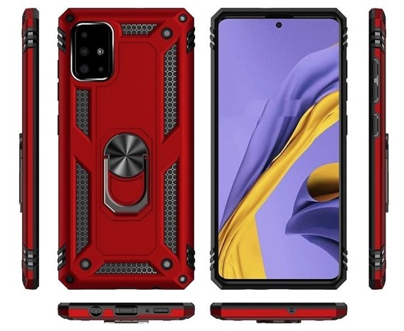 Pancierované obal na mobil pre Samsung Galaxy A51, Nox Case Ring, červené