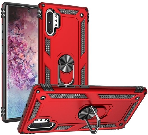 Pancierované obal na mobil pre Samsung Galaxy Note 10+ Plus, Nox Case Ring, červené