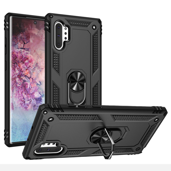 Pancierované obal na mobil pre Samsung Galaxy Note 10+ Plus, Nox Case Ring, čierne