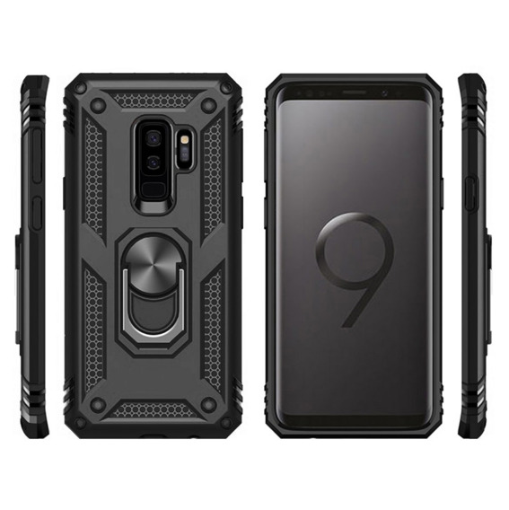 Pancierované obal na mobil pre Samsung Galaxy S9+ Plus, Nox Case Ring, čierne