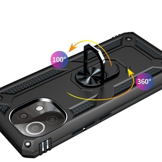 Pancierované obal na mobil pre Xiaomi Mi 11 Lite / Mi 11 Lite 5G / 11 Lite 5G NE, Nox Case Ring, čierne