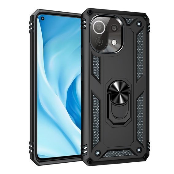 Pancierované obal na mobil pre Xiaomi Mi 11 Lite / Mi 11 Lite 5G / 11 Lite 5G NE, Nox Case Ring, čierne