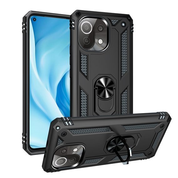 Pancierované obal na mobil pre Xiaomi Mi 11 Lite / Mi 11 Lite 5G / 11 Lite 5G NE, Nox Case Ring, čierne