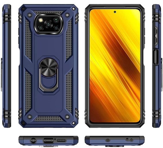 Pancierované obal na mobil pre Xiaomi Poco X3 NFC, Nox Case Ring, modré