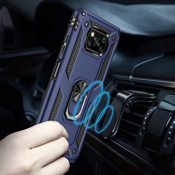 Pancierované obal na mobil pre Xiaomi Poco X3 NFC, Nox Case Ring, modré