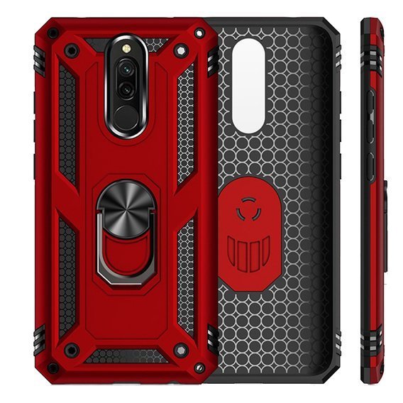 Pancierované obal na mobil pre Xiaomi Redmi 8 / 8A, Nox Case Ring, červené