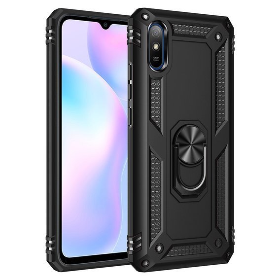 Pancierované obal na mobil pre Xiaomi Redmi 9A, Nox Case Ring, čierne